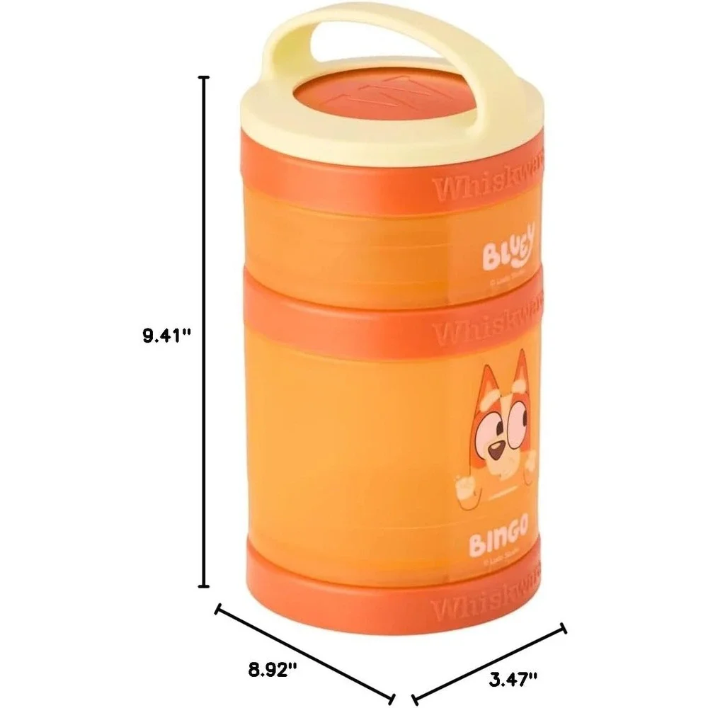 Bluey ~ Whiskware 3 snack‎ Stacks ~ BPA and Phthalate-free Dishwasher Safe